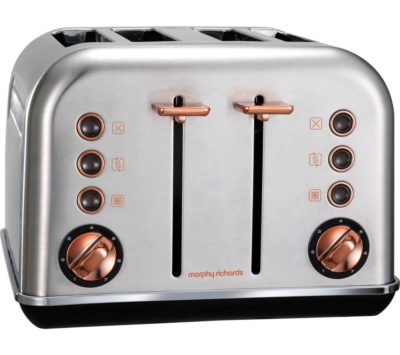 MORPHY RICHARDS Accents 102105 4-Slice Toaster - Brushed Stainless Steel & Rose Gold